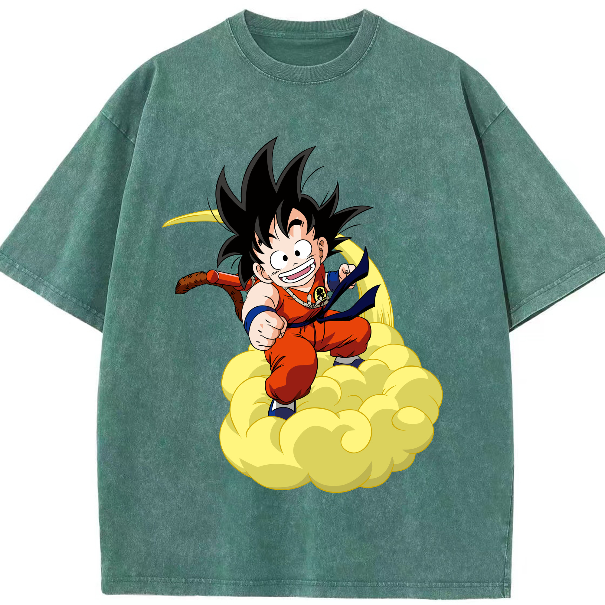 （画像用） ドラゴンボール 孫悟空（そん ごくう）Son Goku カカロット DRAGON BALL Kakarotto 綿100% ヴィンテージ風 半袖Tシャツ（フロントプリント）